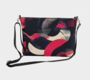 Vegan leather crossbody bag with an abstract all-over print, featuring bold colors and a modern design by LEDA.