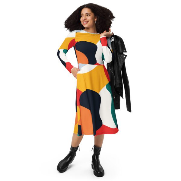 LEDA Vibrant Abstract Midi Dress