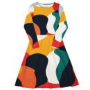 LEDA Vibrant Abstract Midi Dress