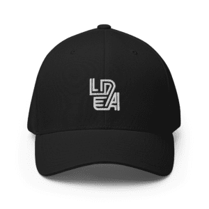 Leda Black Structured Cap with White Logo