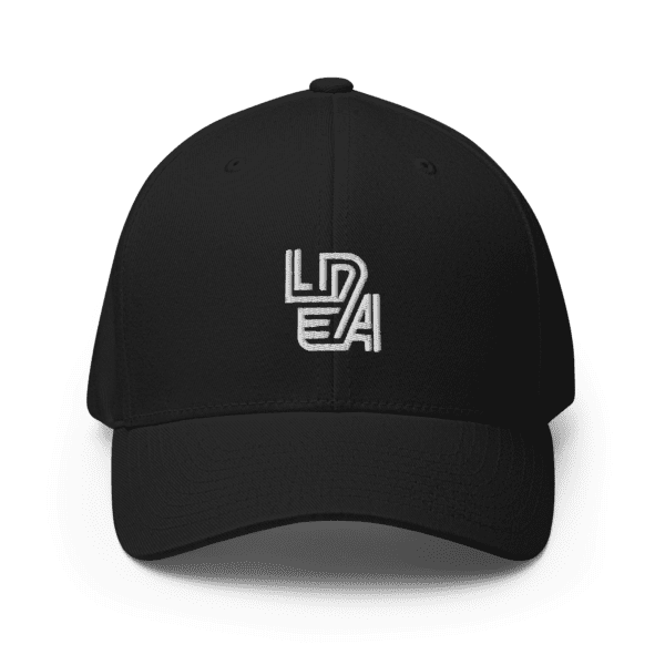 Leda Black Structured Cap with White Logo