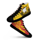 Custom high-top sneakers inspired by the New Brunswick flag, designed by LEDA.