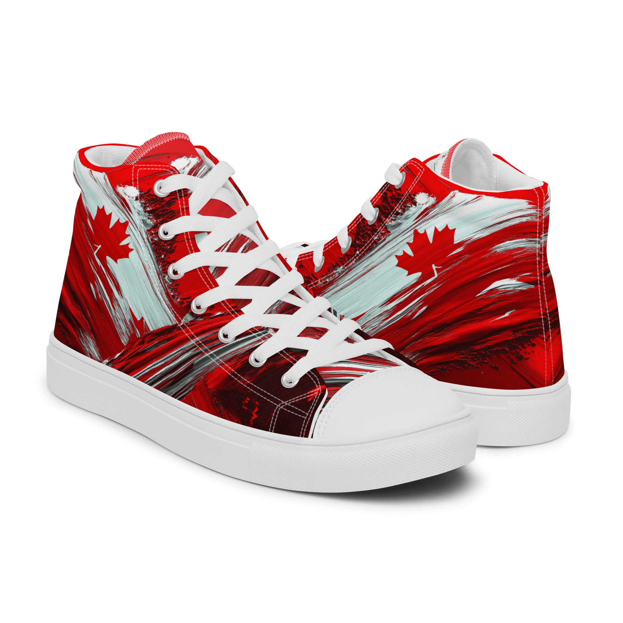 LEDA True North Kicks – Women's High-Top Sneakers with Canadian Flag Design